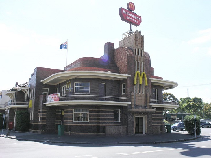 Different unique and innovative McDonald's restaurants across the world, McDonald’s in Melbourne, Australia is a repurposed hotel from the 1930’s