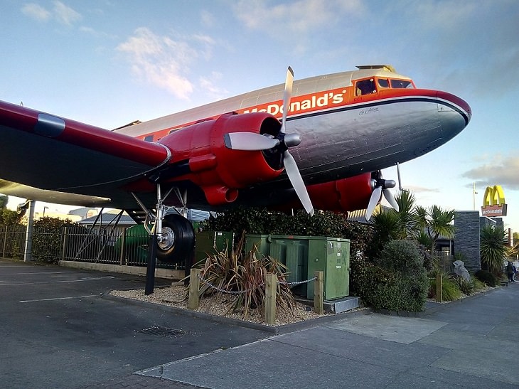 Different unique and innovative McDonald's restaurants across the world, McDonald’s in Taupo, New Zealand that has an entire plane at its entrance