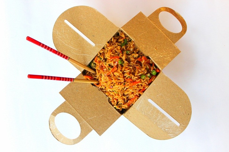  Artículos Cotidianos Con Doble Uso La forma de las cajas de comida china para llevar