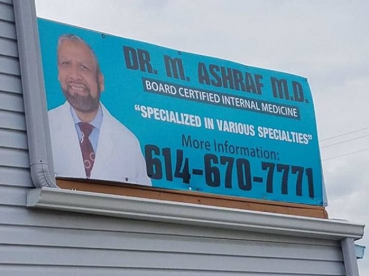 Hilarious pictures of people who misused quotation marks, specialized doctor