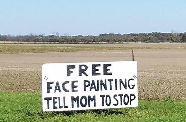 Hilarious pictures of people who misused quotation marks, face paint