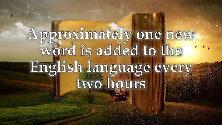 Interesting and fascinating facts about the history and development of the English Language, Approximately one new word is added to the English language every two hours