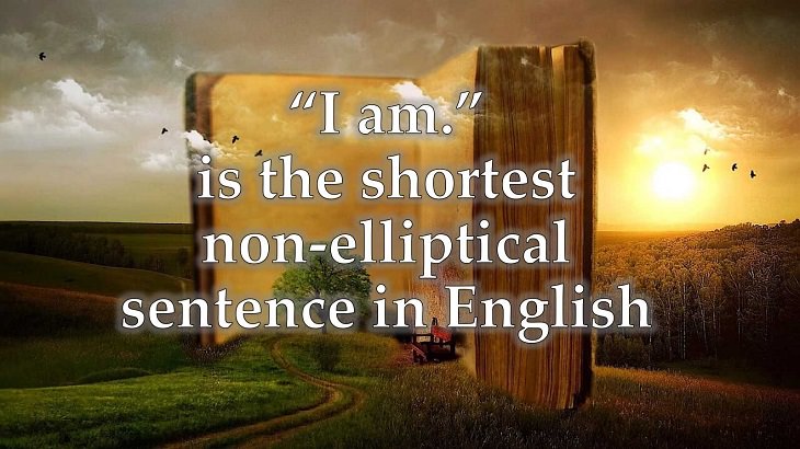 Interesting and fascinating facts about the history and development of the English Language, “I am.” is the shortest non-elliptical sentence in English