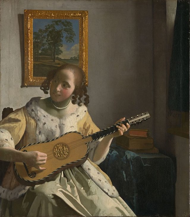 Beautiful lesser known paintings by golden age Dutch artist Johannes Vermeer, The Guitar Player, now in the Kenwood House, London