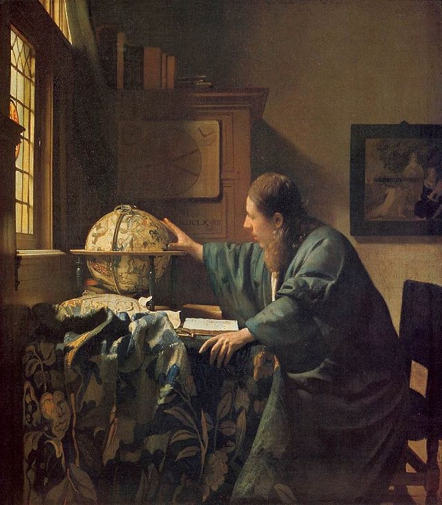 Beautiful lesser known paintings by golden age Dutch artist Johannes Vermeer, The Astronomer, now in the Louvre, Paris