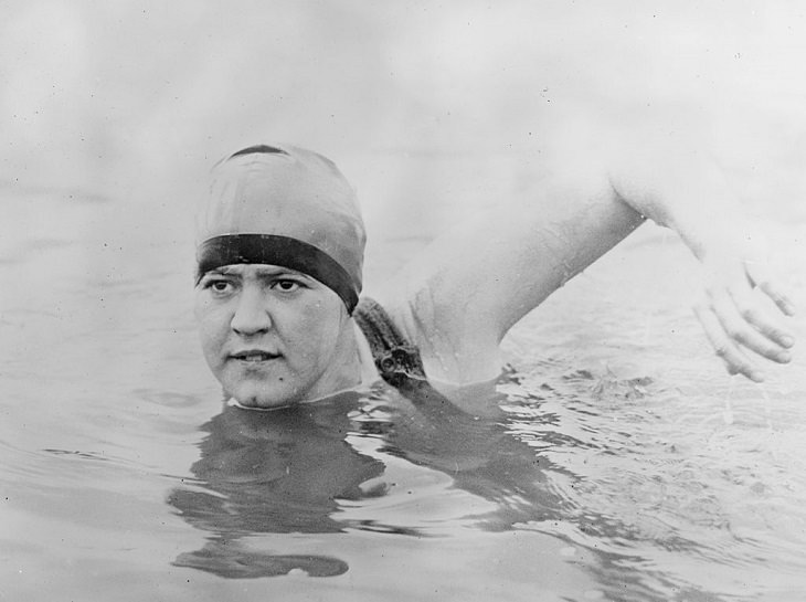 Strong and empowering women and their incredible trail blazing achievements,Gertrude Caroline Ederle (1906 - 2003), nicknamed Queen of the Waves, Olympic Champion in swimming and the first woman to swim across the English Channel