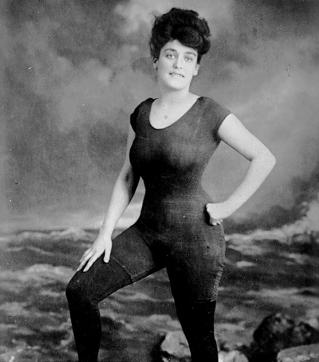 Strong and empowering women and their incredible trail blazing achievements,Annette Kellerman (1887 - 1975), promoted and fought for the right to wear a fitted one piece bathing suit and was arrested in 1907 for indecency