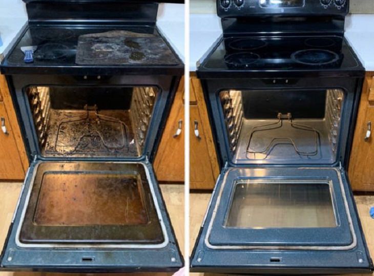 Old, rusted or worn out household items and furniture that were refurbished, received makeovers, or were made to look brand new, restored oven