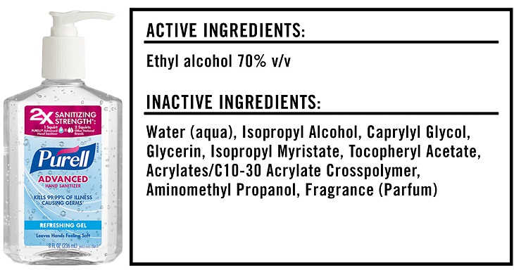 COVID-19 hand sanitizer info