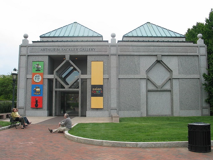 buildings, monuments, memorials and gardens from the National Mall and Memorial Parks in Washington DC, The Arthur M. Sackler Gallery, a Smithsonian Museum with a focus on Asian art