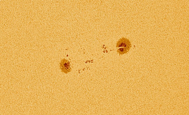 Photographs awarded Winner, Runner Up and Highly Commended in the Insight Investment Astronomy Photographer of the Year Competition 2019 organized by the Royal Observatory Greenwich, Runner Up, Young Competition (Participants aged 15 or under), AR12699 Sunspot, by Matúš Motlo
