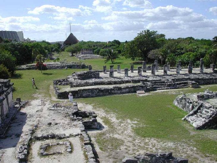 Photographs from Cancun, Mexico near the Caribbean Sea, filled with beaches and historic Mayan Civilization archaeological sites, El Rey (Las Ruinas del Rey) archaeological site, in Hotel Zone