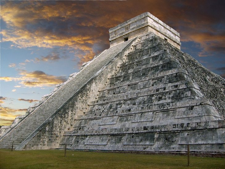 Photographs from Cancun, Mexico near the Caribbean Sea, filled with beaches and historic Mayan Civilization archaeological sites, the Pyramid, better known as The Temple of Kukulkan in the archeological zone of Chichén Itzá