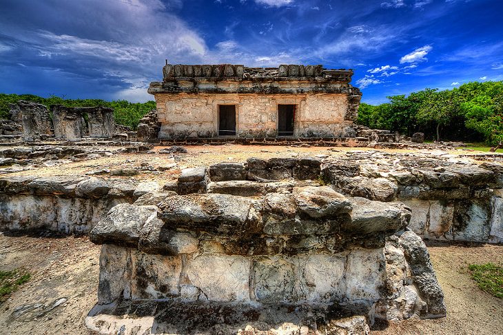 Photographs from Cancun, Mexico near the Caribbean Sea, filled with beaches and historic Mayan Civilization archaeological sites, El Rey Zona Arqueologica in Cancun
