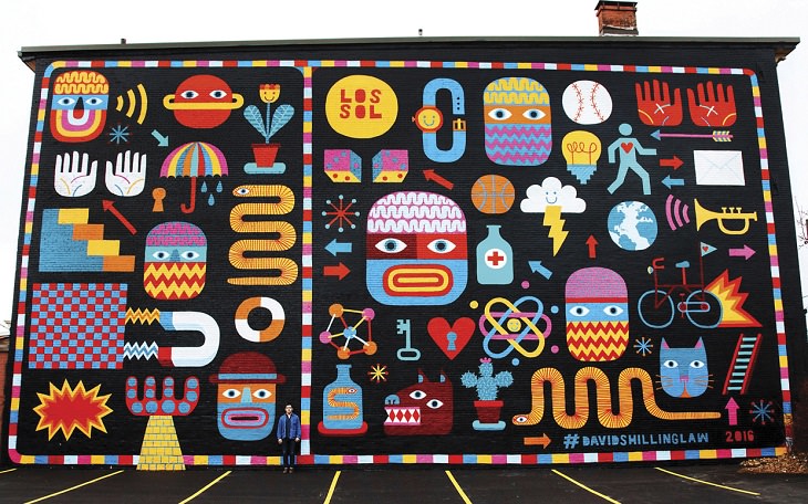 The best and most beautiful street art murals in all states across the United States of America, that send messages of culture, history and community, Ohio, Cleveland, Snakespeare, by David Shillinglaw