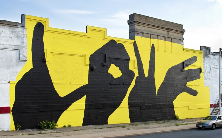 The best and most beautiful street art murals in all states across the United States of America, that send messages of culture, history and community, Maryland, Baltimore, Baltimore Love Project, by Michael Owen Art