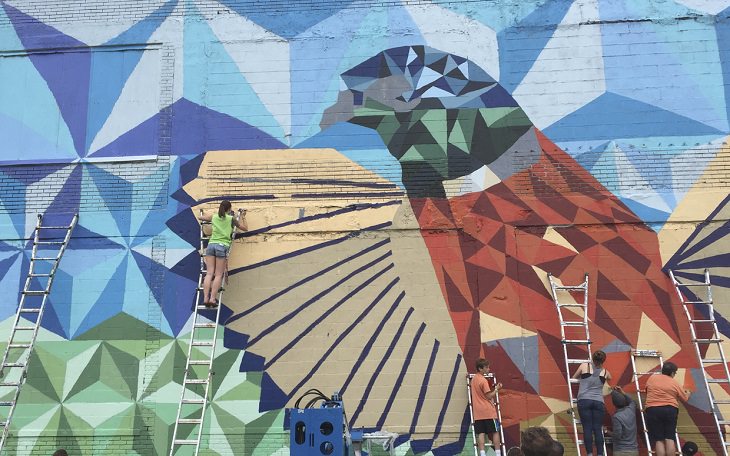 The best and most beautiful street art murals in all states across the United States of America, that send messages of culture, history and community, Michigan, Detroit, The North Corktown Pheasant, by Bob Spence