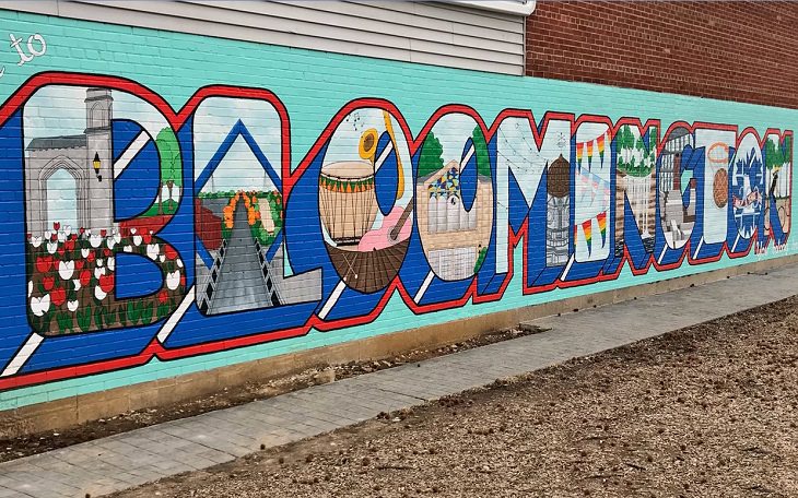 The best and most beautiful street art murals in all states across the United States of America, that send messages of culture, history and community, Indiana, Bloomington, You Belong Here, by Eva Allen
