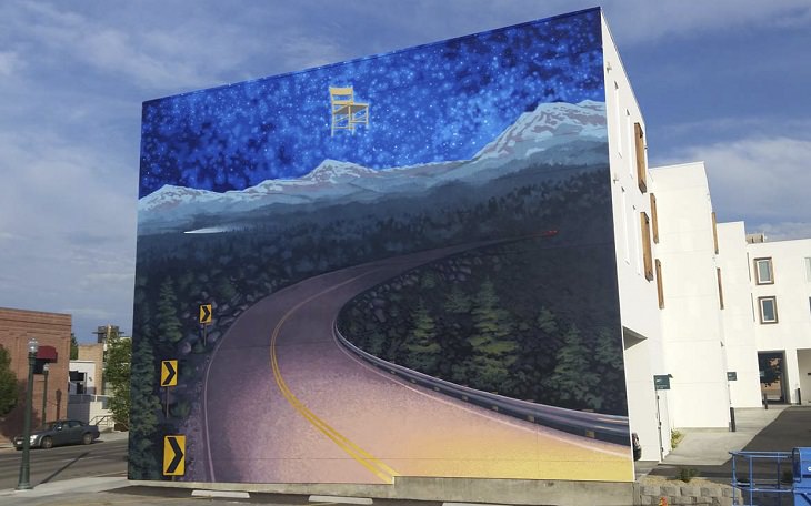 The best and most beautiful street art murals in all states across the United States of America, that send messages of culture, history and community, Idaho, Boise, The Big Back Yard, by David Carmack Lewis