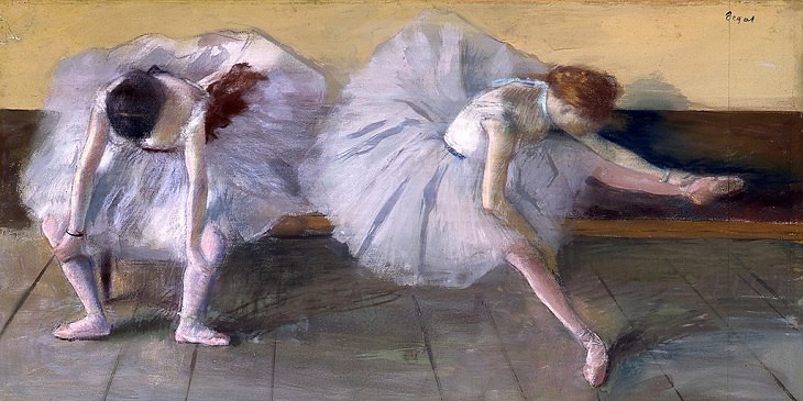Beautiful paintings and masterpieces by French Impressionist and Realist Artist from Paris, Edgar Degas, Deux danseuses, 1879