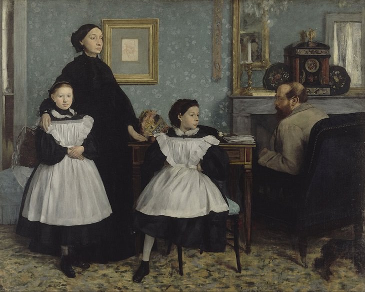 Beautiful paintings and masterpieces by French Impressionist and Realist Artist from Paris, Edgar Degas, The Bellelli Family, 1858–1867