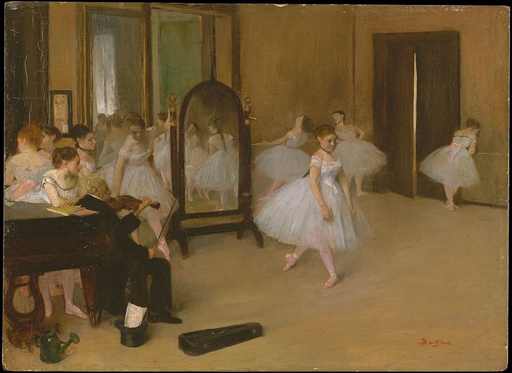 Beautiful paintings and masterpieces by French Impressionist and Realist Artist from Paris, Edgar Degas, The Dancing Class, 1871