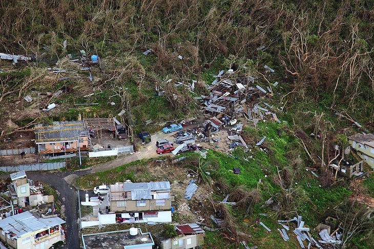 The deadliest and worst natural disasters to strike different countries across the world between 2005 and 2020 and the relief and recovery efforts, Puerto Rico, Dominica Island, St. Croix island, Hurricane Maria, 19th to 21st September, 2017