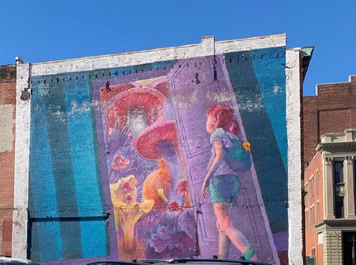 The best and most beautiful street art murals in all states across the United States of America, that send messages of culture, history and community, Rhode Island, Providence, Adventure Time, by Natalia Rak