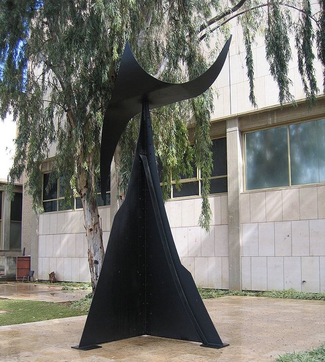 Famous sculptures and works of art from 20th Century American artist and sculptor, Alexander Calder, Feuille d'arbre (Tree leaf) (1974), Tel Aviv, Israel