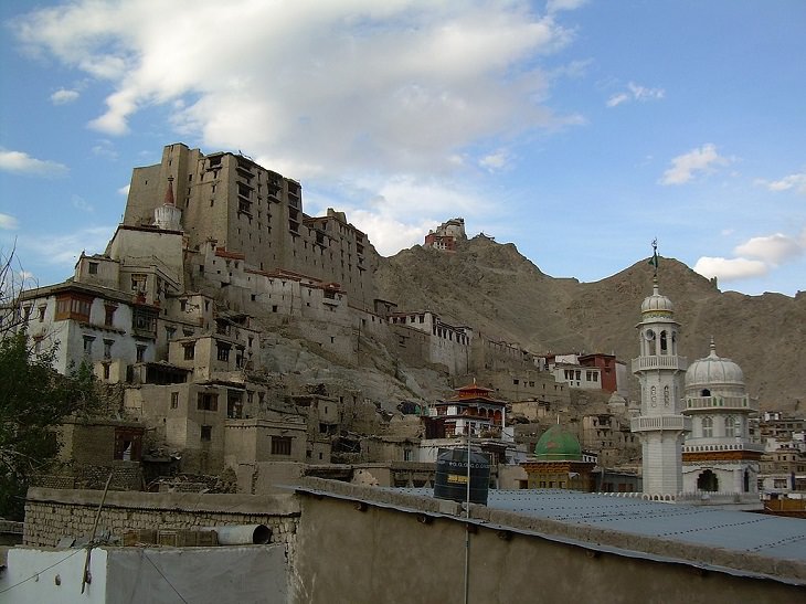 Beautiful scenery, sights and landscapes that can be seen by tourists and travelers in Ladakh, Union Territory in India, Jama Masjid of Leh next to the Leh Palace