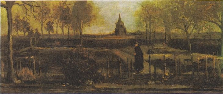 Famous works of art and paintings from all over the world that were stolen and either recovered, destroyed or remain lost or missing, The Parsonage Garden at Nuenen by Vincent van Gogh