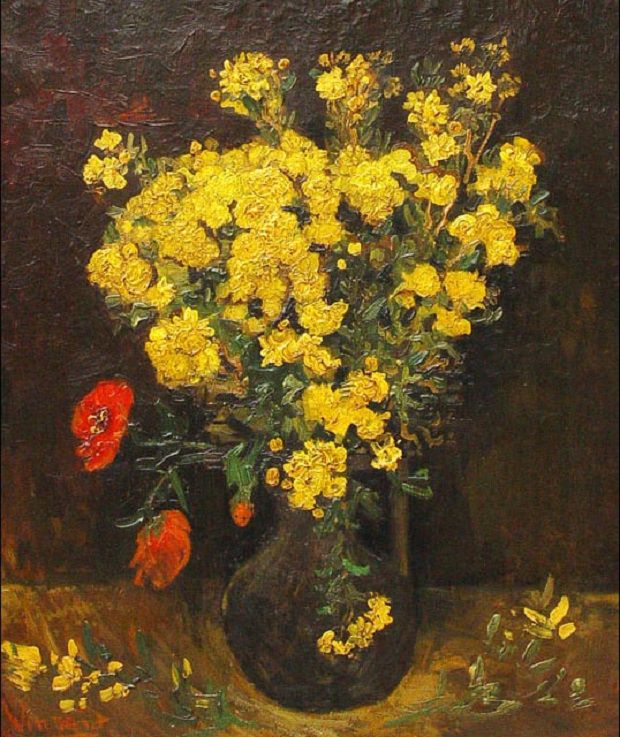 Famous works of art and paintings from all over the world that were stolen and either recovered, destroyed or remain lost or missing, Poppy Flowers by Vincent van Gogh