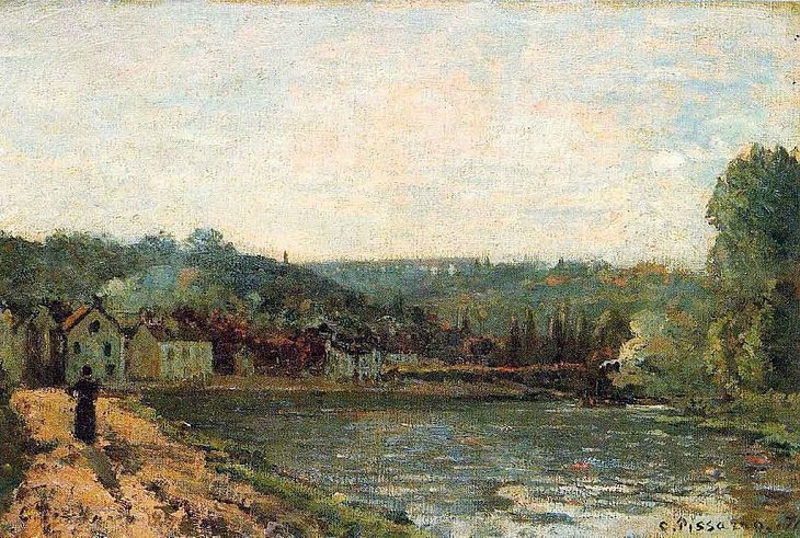 Famous works of art and paintings from all over the world that were stolen and either recovered, destroyed or remain lost or missing, Bords de la Seine à Bougival by Camille Pissarro