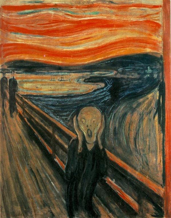 Famous works of art and paintings from all over the world that were stolen and either recovered, destroyed or remain lost or missing, The Scream (Der Schrei der Natur) by Edvard Munch