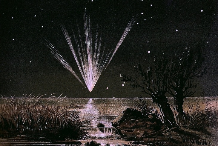 Comets that passed over earth in the last 5 centuries, The Great Comet of 1861, visible to the naked eye for three months, officially designated C/1861 J1 and 1861 II