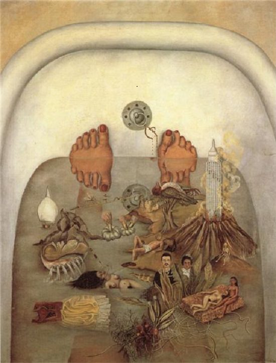 Many beautiful works of art, portraits and paintings on the culture of Mexico, made by Mexican Artist Frida Kahlo, What the Water Gave Me