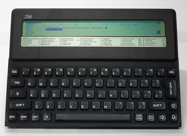 A history of laptops designed as portable computers and micro computers from the 1970’s onward, The Cambridge Z88