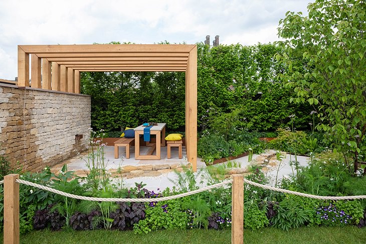 Winning Entries in the 2019 RHS Chelsea Flower Show and Garden Show in London, Space to Grow Gardens, Kampo no Niwa by Kazuto Kashiwakura and Miki Sato celebrating Kampo, a system of Japanese herbalism