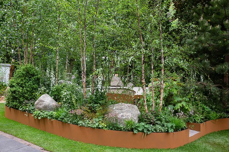 Winning Entries in the 2019 RHS Chelsea Flower Show and Garden Show in London, Artisan Gardens, Family Monsters Garden by Alistair Bayford, for the charity Family Auction