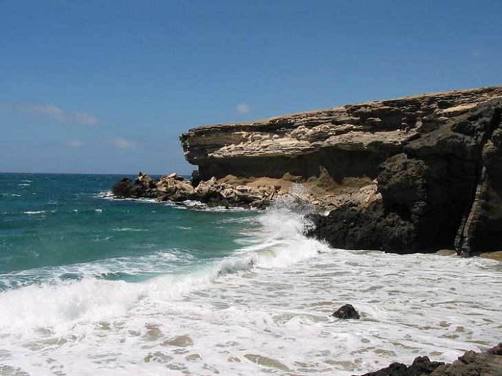 Beautiful sights, beaches, geological formations and cultural activities of Fuerteventura, the oldest and second largest of the Canary Islands, The Cliffs at La Pared