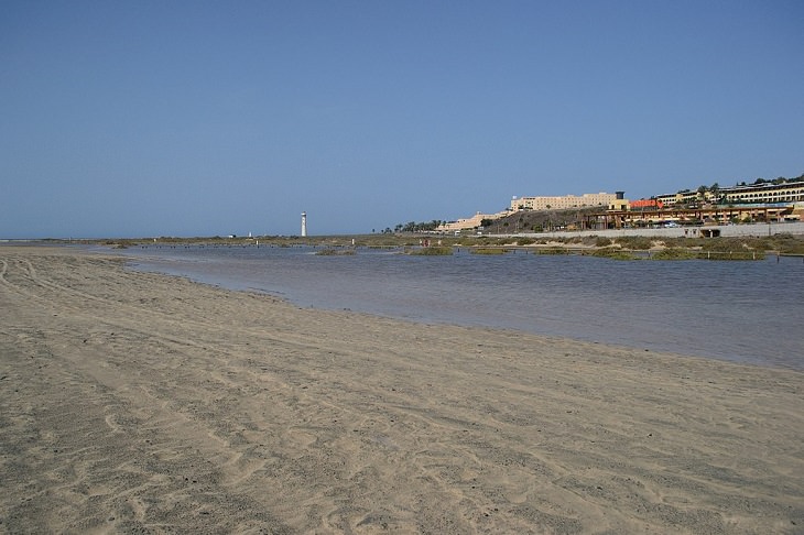 Beautiful sights, beaches, geological formations and cultural activities of Fuerteventura, the oldest and second largest of the Canary Islands, Mattoral beach, also known as Playa del Mattoral, another Special Area of Conservation