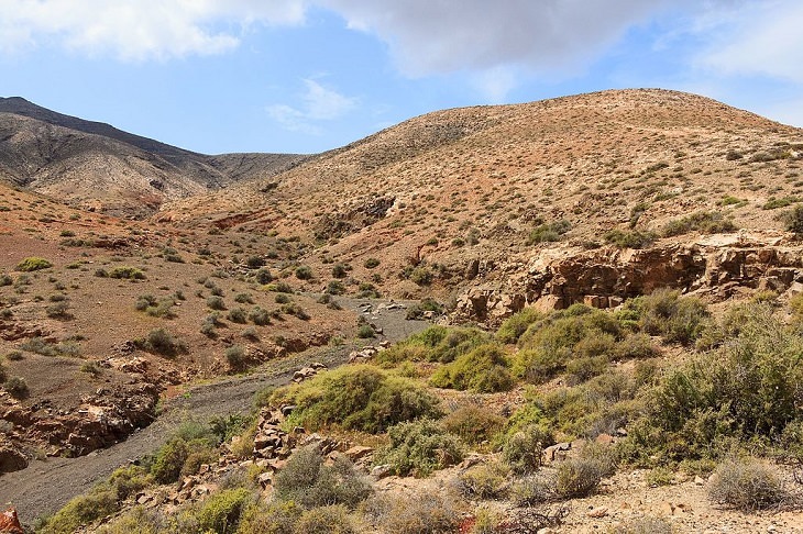 Beautiful sights, beaches, geological formations and cultural activities of Fuerteventura, the oldest and second largest of the Canary Islands, Foothills of the Montaña de Cardón, Cardón Mountain