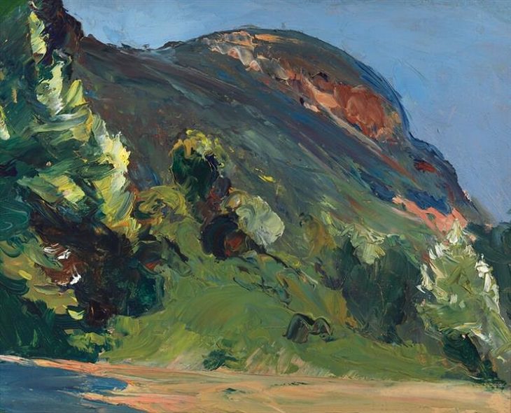 Oil paintings, drawings and other works of art from realist American artist Edward Hopper from New York City, Bluff, 1916-19