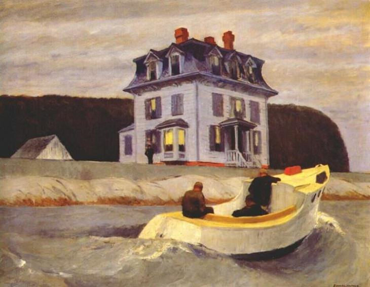 Oil paintings, drawings and other works of art from realist American artist Edward Hopper from New York City, The Bootleggers, 1925