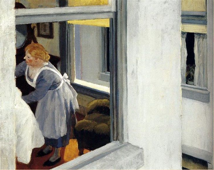 Oil paintings, drawings and other works of art from realist American artist Edward Hopper from New York City, Apartment Houses, 1923