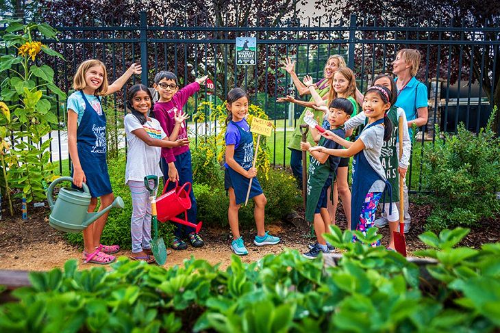 Beautiful winner and runner up entries of the Garden for Wildlife Photo Contest 2019, which show the meeting of nature, wildlife, people, plants and habitats in different settings, People In The Wildlife Garden, Runner-Up, Howard Country Library System’s Tween Sprouts Gardening Club, By Geoffrey Baker from Ellicott City, Maryland