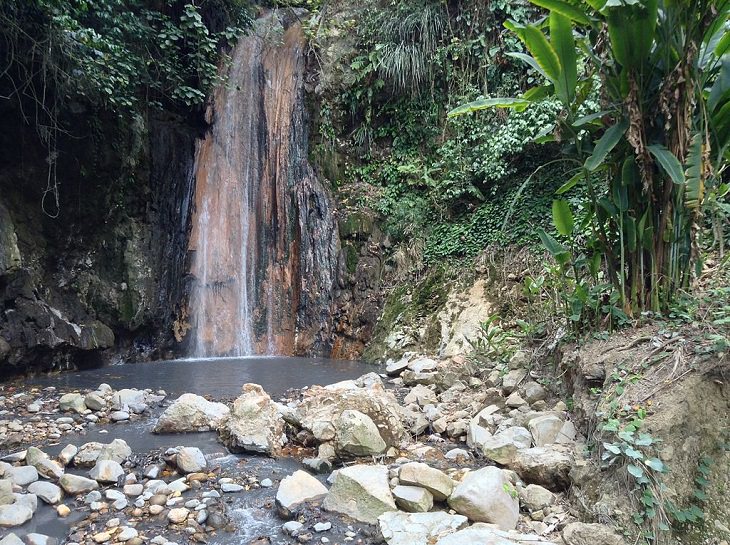 Beaches, festivals, cultural celebrations, world heritage sites, mountains, nature and wildlife, and other must see sights in Saint Lucia, windward islands, caribbean sea, The Waterfall in Saint Lucia Botanical Garden
