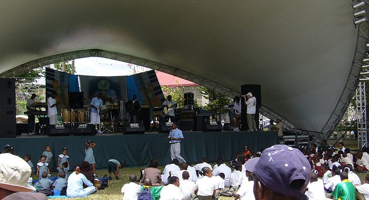 Beaches, festivals, cultural celebrations, world heritage sites, mountains, nature and wildlife, and other must see sights in Saint Lucia, windward islands, caribbean sea, The Saint Lucia Jazz Festival in Castries