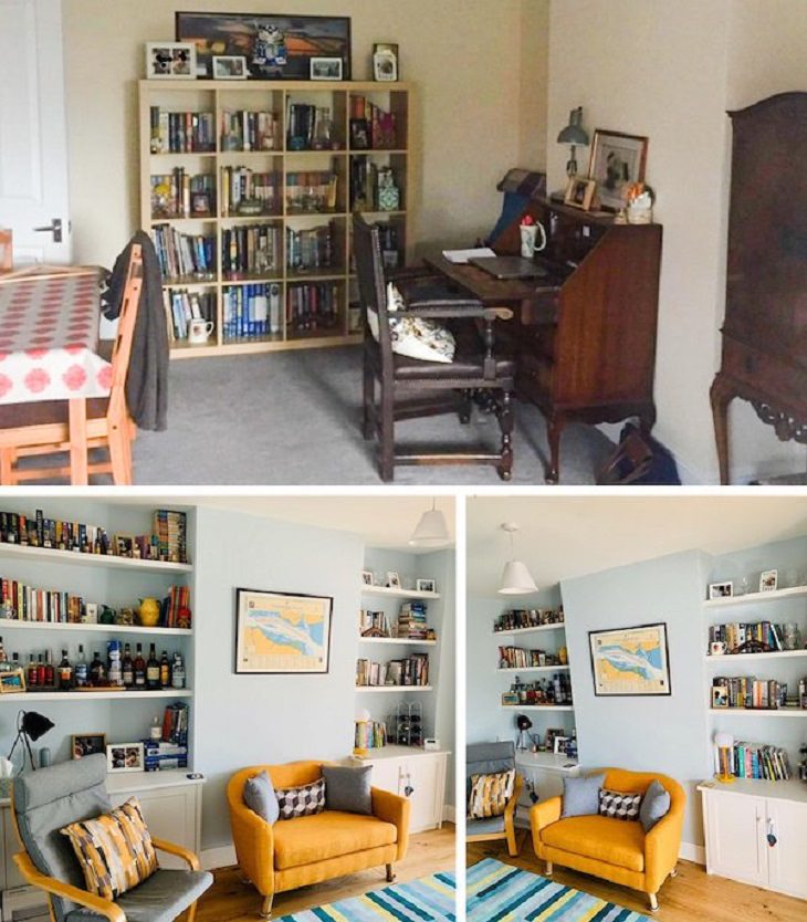 Before and After photographs of incredible budget and DIY home renovations
