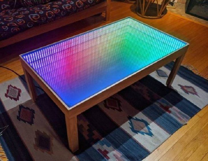 Unique and beautiful designs, LED infinity mirror coffee table